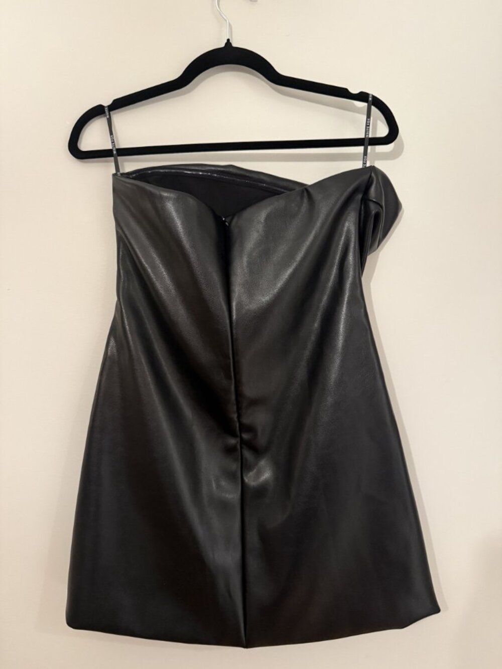 NWT White Fox Fire Burning Strapless Faux Leather Mini Dress Black XS $75 [jb] - Picture 7 of 10